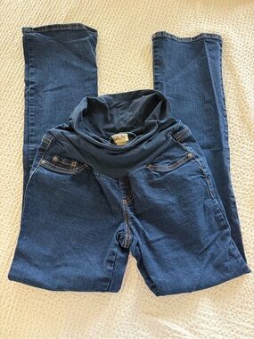 Indigo Blue Dark Blue Maternity Boot Cut Jeans